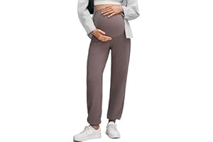 G4Free EverGoing Maternity Pants Stretchy Workout Lounge Clothes Over The Belly Pregnancy Joggers Sweatpants with Pockets