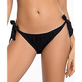 Farlenoyar Women Silk Panties Lightweight Briefs Smooth Breathable Satin Bikini,Sexy Tie-Side Underwear Daily Fit Comfort