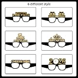 Pejlnd 6Pcs New Year 2026 Party Glasses Gold Black Photo Booth Props Adults view 2
