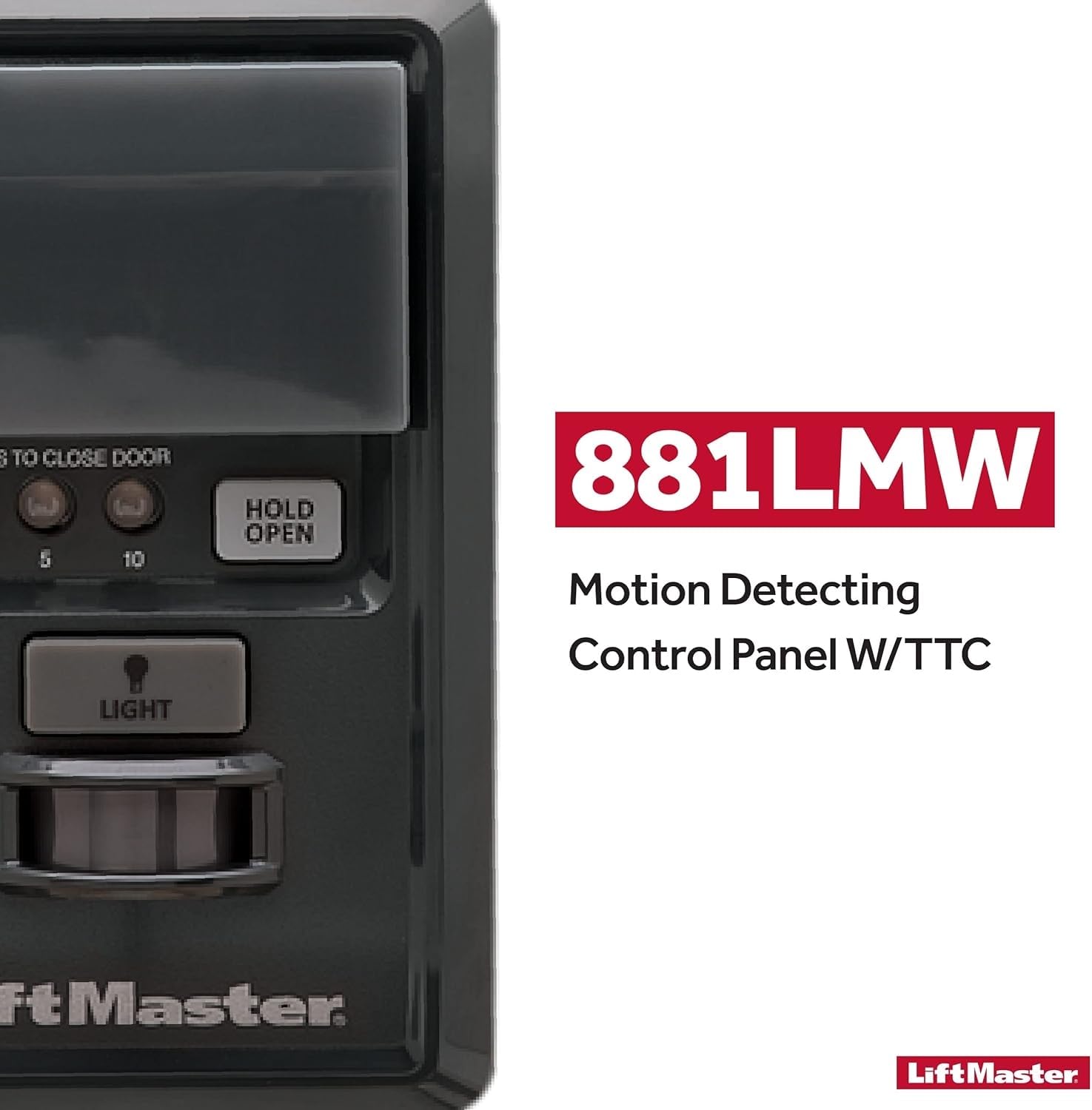 LiftMaster Garage Door Openers 881LMW Motion Detecting Control Panel W/TTC - Compatible Only with LiftMaster Security+2.0 Garage Door Openers - Wired Connection for Power Source - View 2