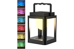 Outdoor Solar Table Lamp,Collasis 10 RGB Color Changing Lights,Portable Rechargeable Solar Lantern Waterproof, Touch Control Outdoor LED Lights Decorative for Patio Walking Reading Camping Bedside