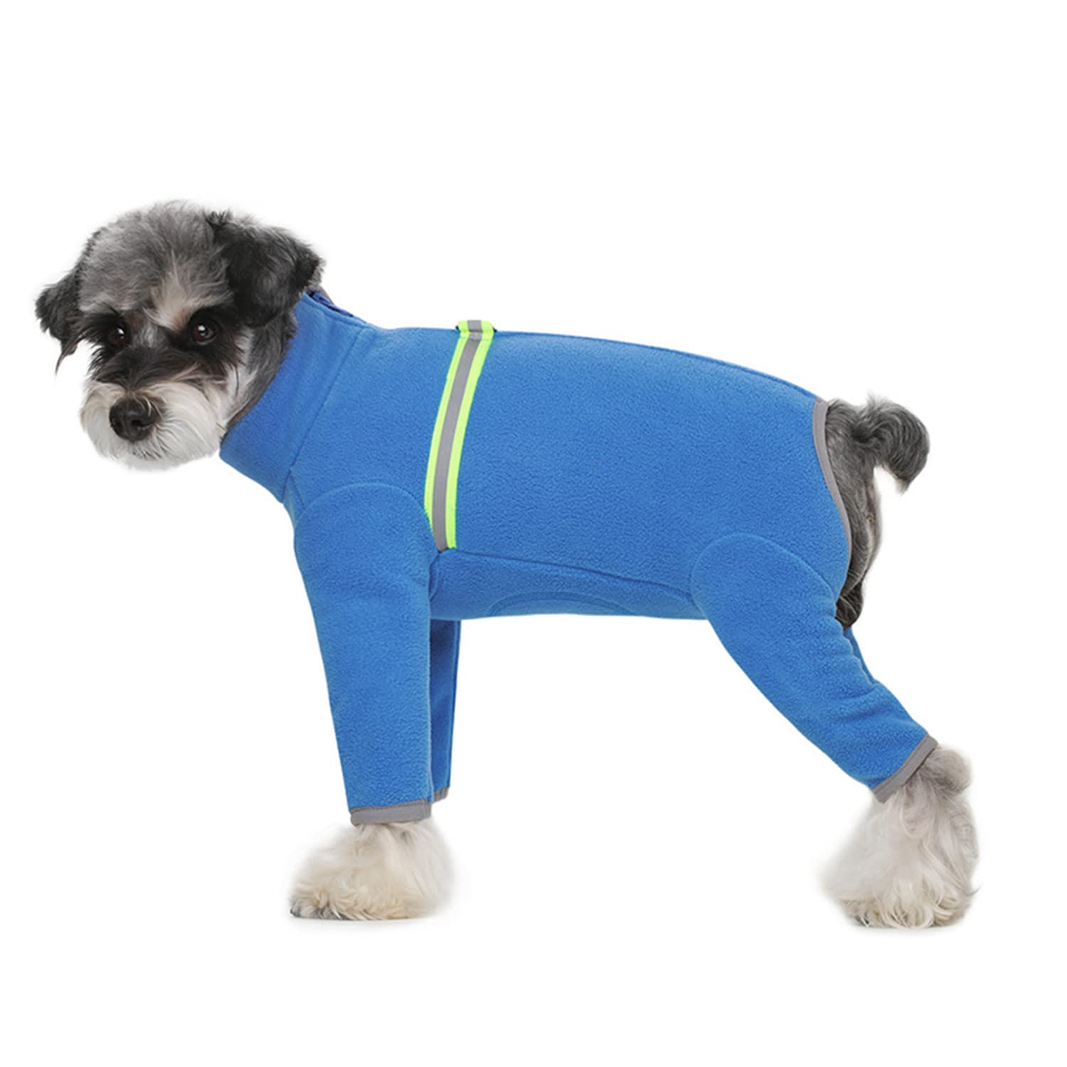 BT Bear Small Dogs Winter Clothes,Dog Winter Warm Coat Soft Fleece with Reflective Zip Dog Onesie Jumpsuit, Puppy Pet Pajamas Costume Apparel (Blue, M)