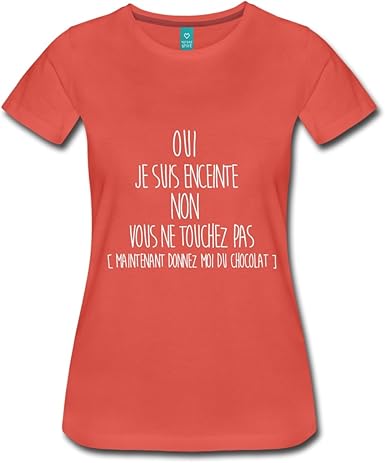 Citation Oui Je Suis Enceinte Humour T Shirt Premium Femme De Spreadshirt Xl Rouge Pastel Amazon Fr Vetements Et Accessoires