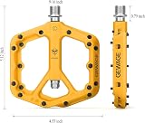GEWAGE Mountain Bike Pedals Non-Slip Nylon 9/16 Wide Flat Yellow view 4