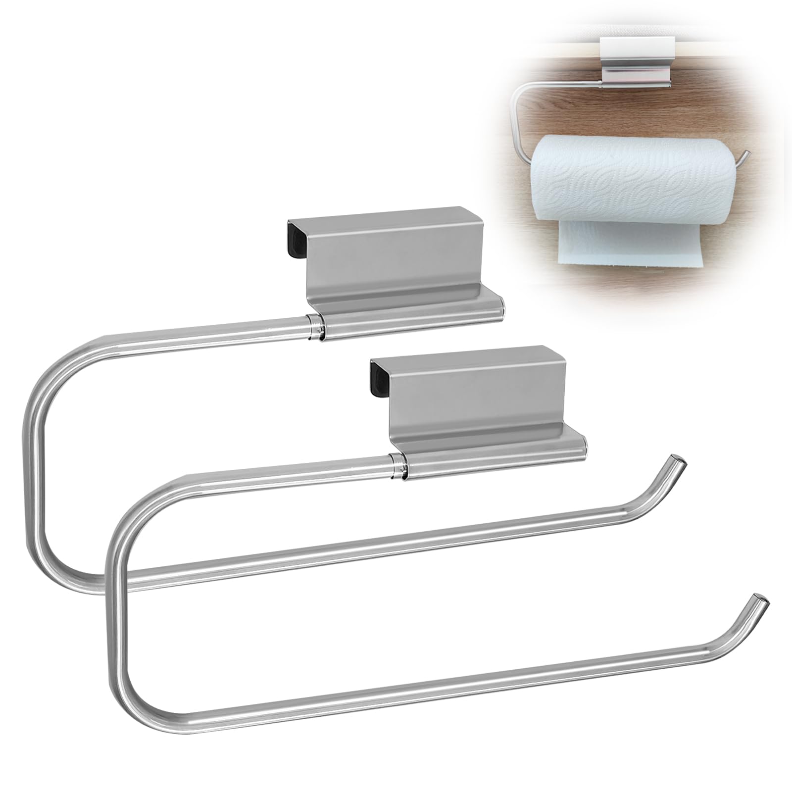 Photo 1 of **UNKNOWN MISSING ASSEMBLY PIECES*** 2PCS 12.4 Inches Cabinet Door Paper Towel Holder Camper Under Sink Paper Towel Storage and Dispenser for Kitchen Bathroom Laundry Room