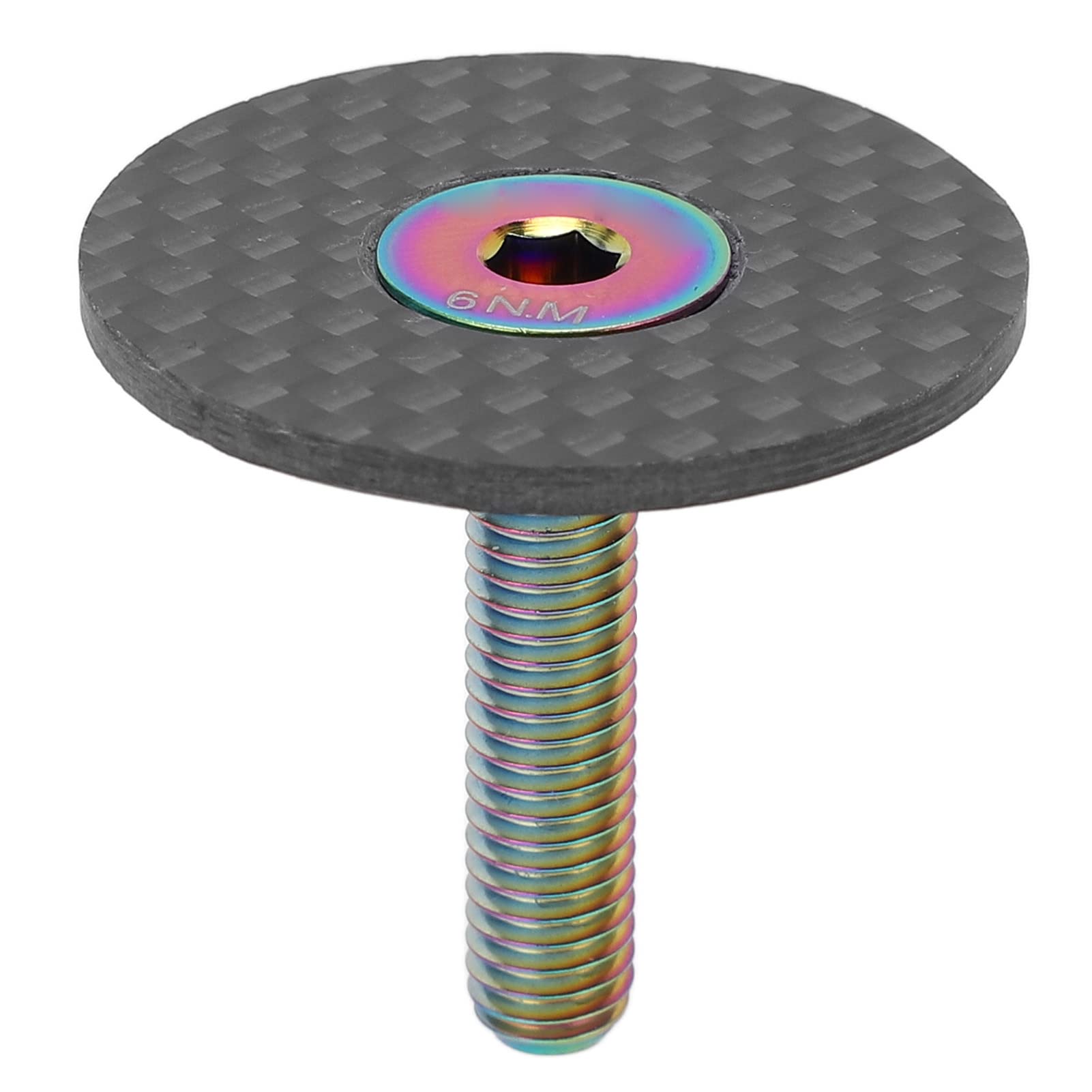 VGEBY Bicycle Headset Top Cap, Waterproof Carbon Fiber Headset Top Cap Strong Pressure Resistance Headset Cap Cover with Titanium Alloy Screw for Mountain Road Bike Bicycles And Spare Parts Ride