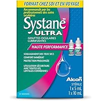 Systane Ultra Lubricant Eye Drops for Dry Eyes Home and Away Pack, Fast Acting Dry Eye Relief - 10 mL + 5 mL