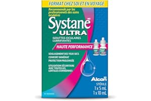 Systane Ultra Lubricant Eye Drops for Dry Eyes Home and Away Pack, Fast Acting Dry Eye Relief - 10 mL + 5 mL