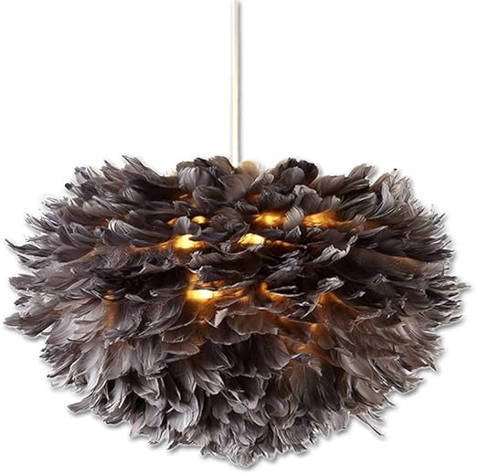 white feather ceiling light