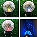 Egoelife 4 PCs Hanging Solar Colorful Self Discoloration Cracked Glass Ball Light for Courtyard Lawn Garden (4)