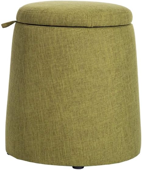 QQXX Aufbewahrung Osmanische runde Fußstütze Spielzeugkiste Textil