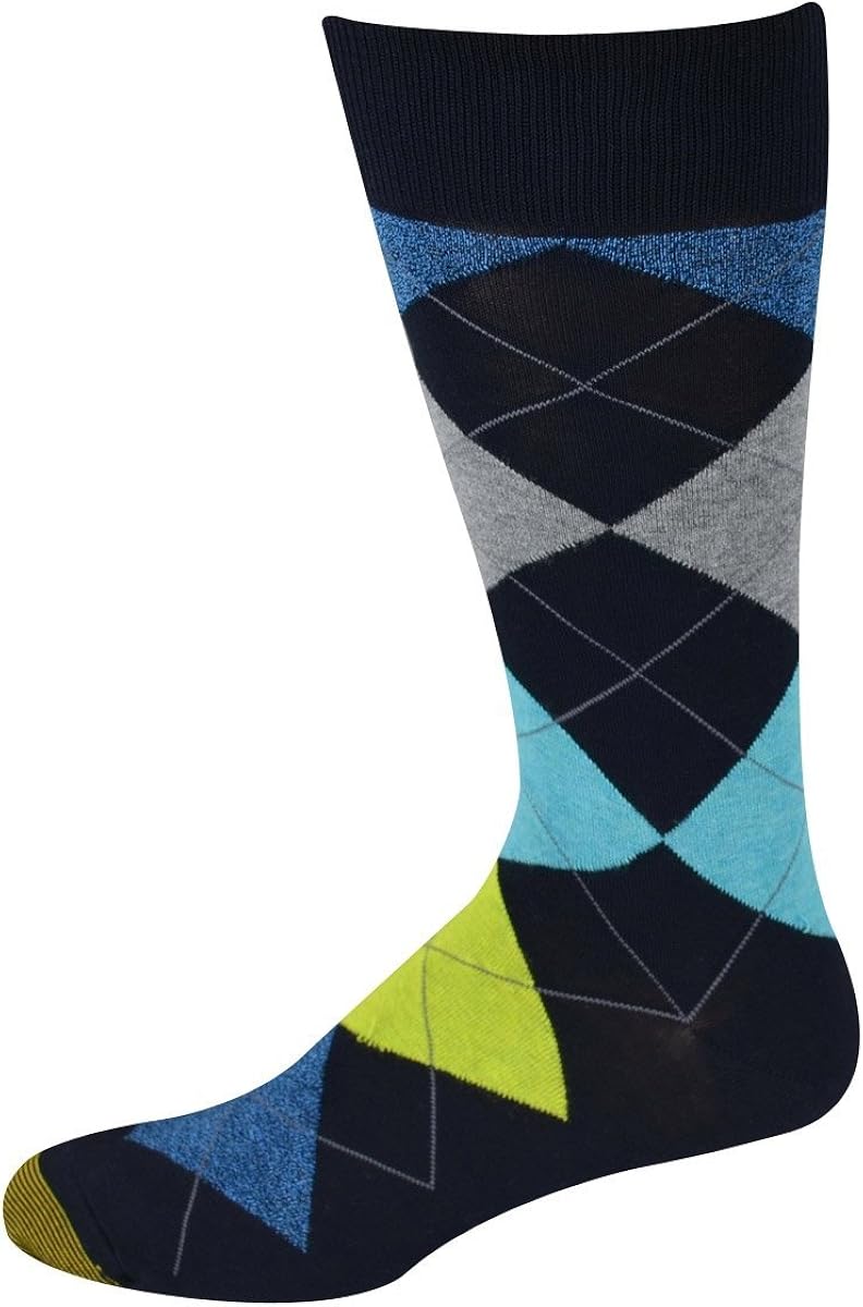Gold Toe Men's Multi Argyle Socks in Navy/Multi Size 1013