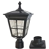 Kemeco ST4311AQ LED Cast Aluminum Solar Post Light Fixture with 3-Inch Fitter Base for Outdoor Garden Post Pole Mount (Black,