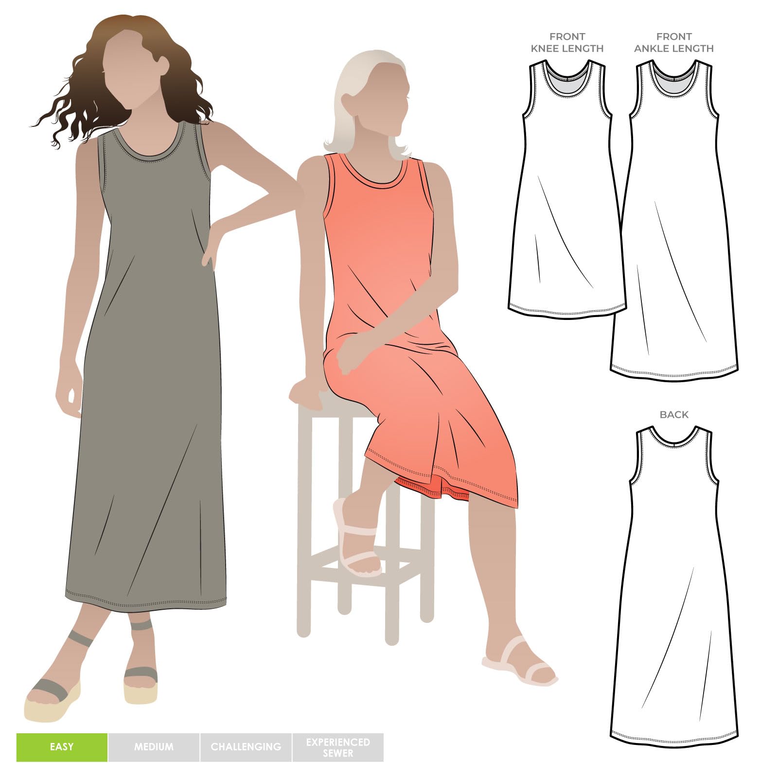 Style Arc Sewing Pattern - Kim Knit Dress - Sizes 18-30