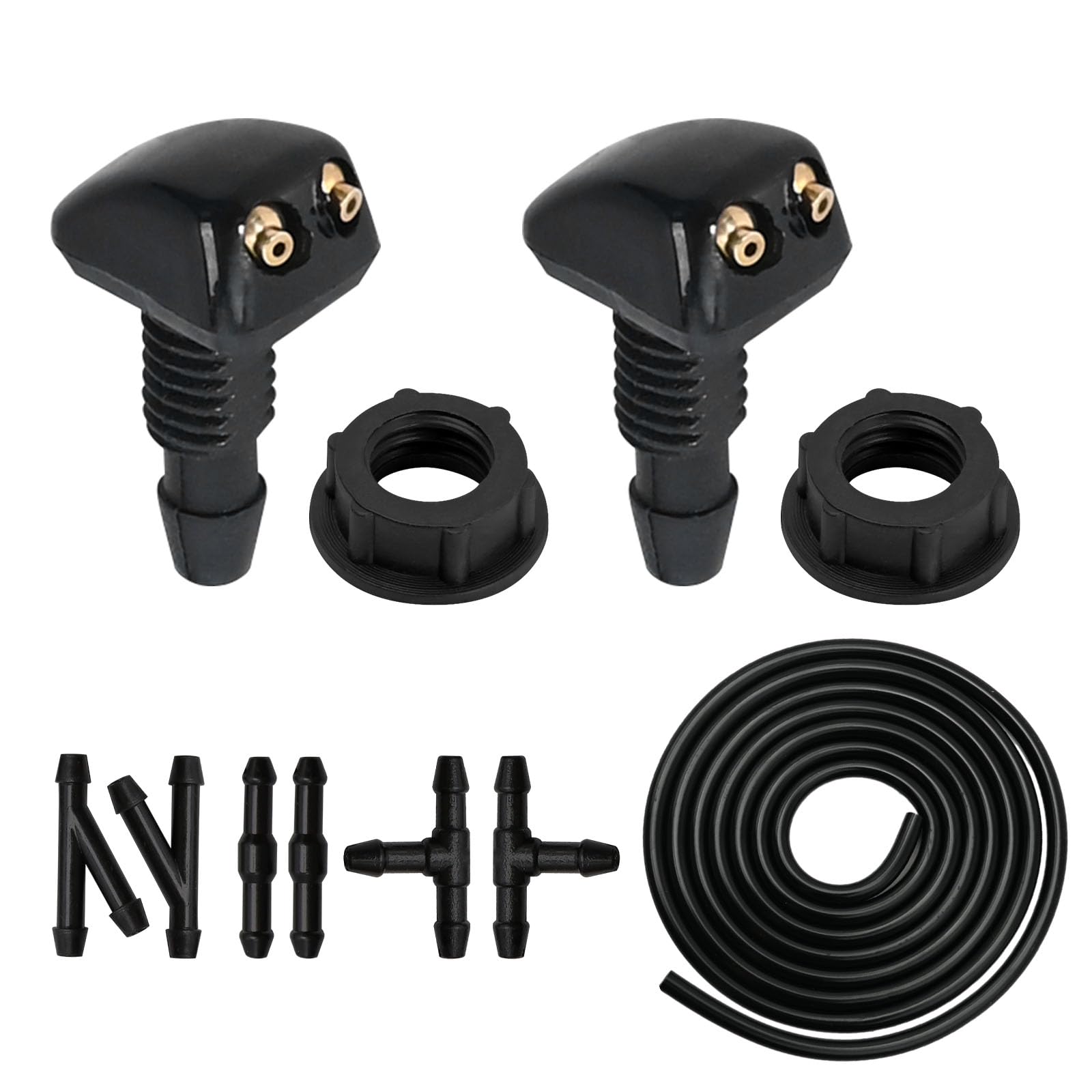 Photo 1 of Vkinman 2pcs Front Windshield Washer Nozzles, Windshield Washer Nozzle Kit, Fluid Hose and Windshield Washer Nozzles Wiper Spray Replacement for Most Cars