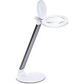 Halo Go 2 Portable Rechargeable Magnifying Lamp – 5 Diopter (2.25X) Magnification, 6,000K Daylight LED, 4,200 Lux Brightness, Compact Folding Design with USB Charging & Velvet Carry Case