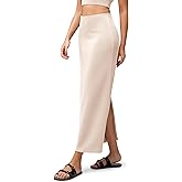 ODODOS Modal Soft Maxi Skirt for Women, Back Slit High Waist Casual Long Pencil Skirts