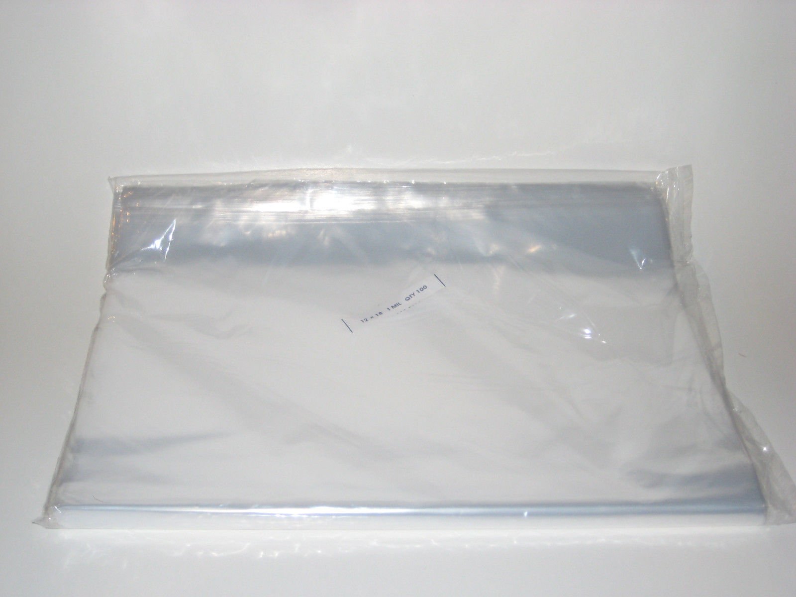 Package of 100 Clear 12" x 18" Flat 1 Mil Plastic Bags 0045473023620