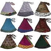 Wevez Women's Pack of 03 Short Length Plus Size Art Silk mini Skirt