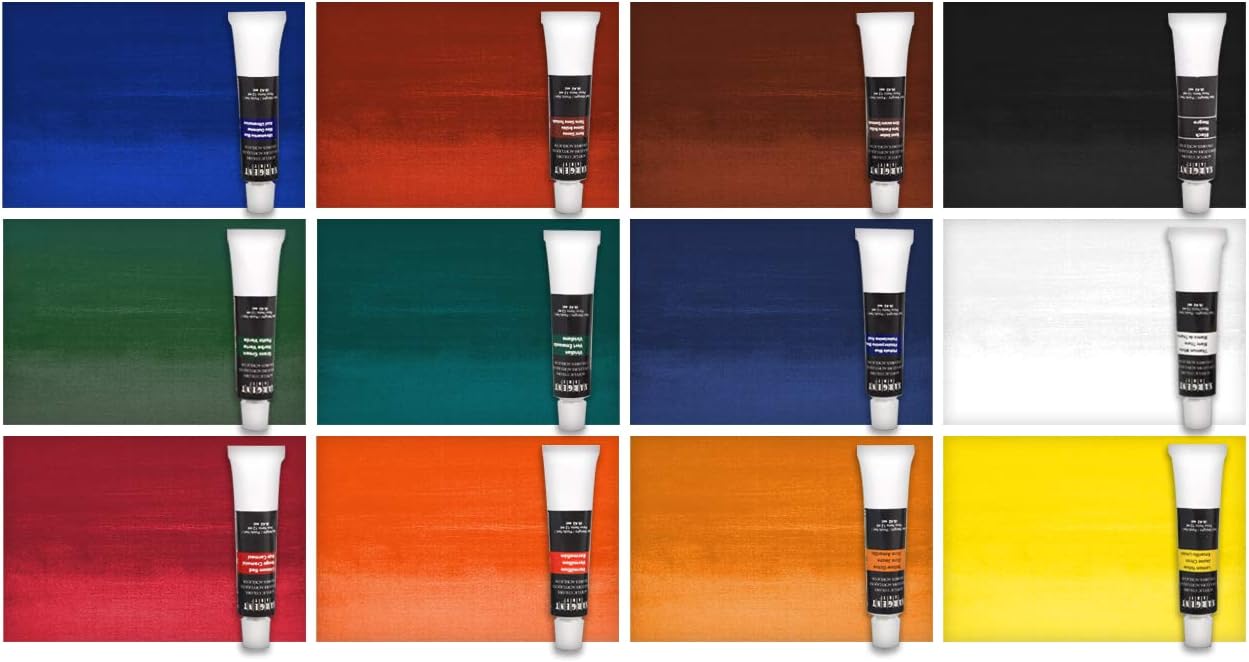 Sargent Art 23-0501, Acrylic Tube Paint, 12ml, 12 Colors, Use with Canvas, Wood, Craft Projects, Perfect for Beginning Artists to Students and Professionals