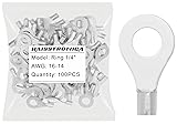 haisstronica 100pcs 1/4" Ring Terminals,AWG 16-14