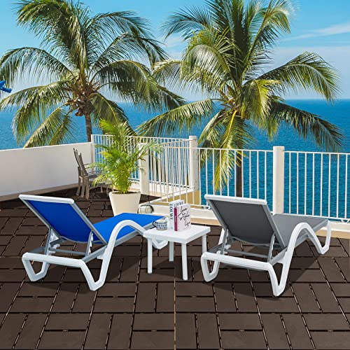 Patio Interlocking Deck Tiles, 12"x12" Square Composite Decking Tiles