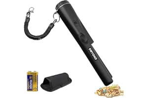 Dmyond Metal Detector Pinpointer, Professional Waterproof Handheld Pin Pointer Wand, Search Treasure Pinpointing Finder Probe with 9V Battery for Adults, Kids - Black