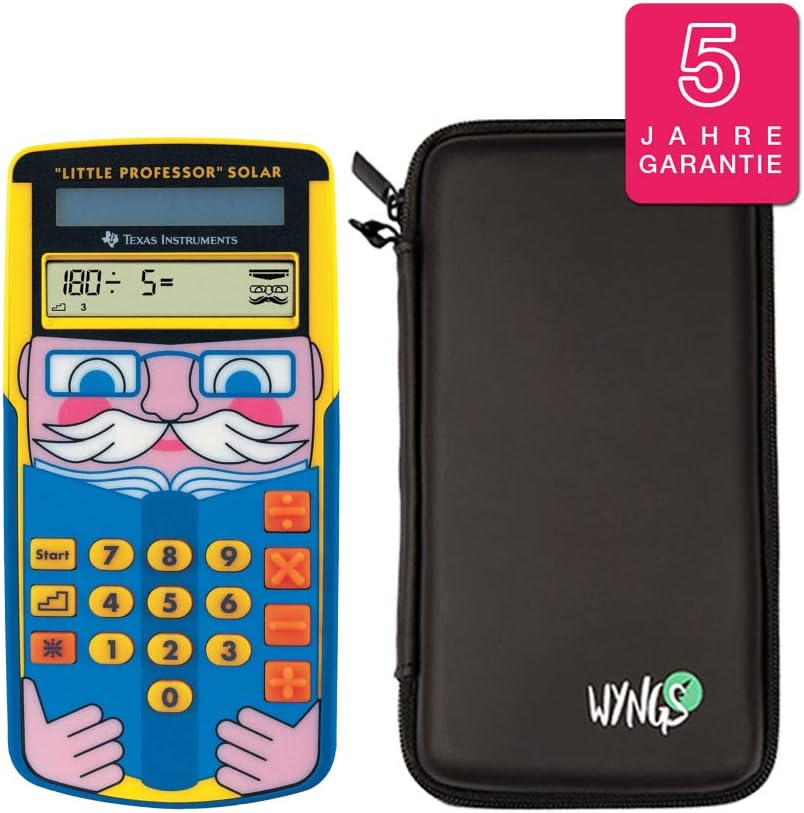 TI Little Professor Solar including a WYNGS protective case in Black - Basic Set, TI-Little Professor