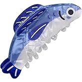 Fish Hair Clip Cute Claw Clip, Sardine Acrylic Claw Clips Blue Acetate Design Funny Hair Clips