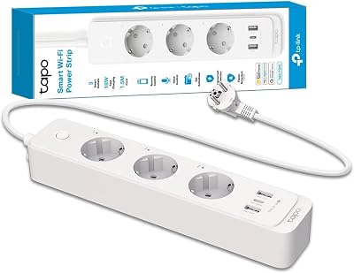 Tapo p300 smart wi-fi power strip com 3 plugues e 3 usb, carregamento rápido de 18 w, compatível com alexa e google home, alexa power strip programável com função de temporizador, 3 unidades