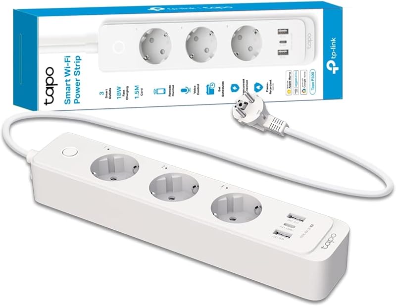 P300-Enchufe inteligente WiFi, 3 Enchufes y 3 USB,Carga rápida de 18 W