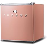 ICEBOX 1.7 Cu. Ft. Compact Refrigerator, ENERGY STAR Certified Small Refrigerator, Single Door Mini Fridge with Chiller Compartment, R600a Refrigerant, IBCR17BLS, Blush Red