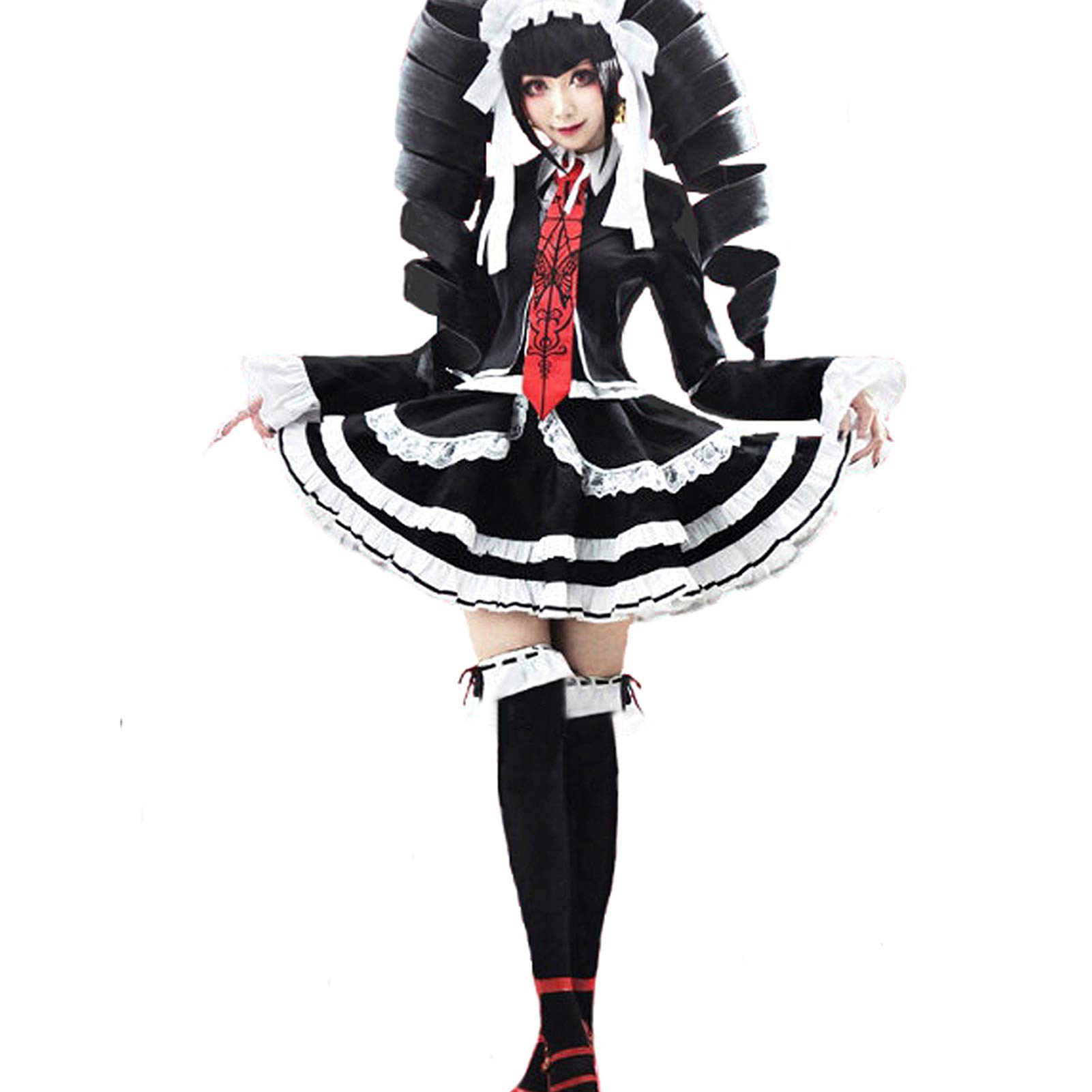 Super Danganronpa 2 Celestia Ludenberg Cosplay Outfit Black Gothic Lolita Dress