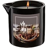 MELONY Massage Oil Candle | Great for Calming, Soothing and to Relax | with Natural Soy Wax | 8.1oz (Spiced Rum)