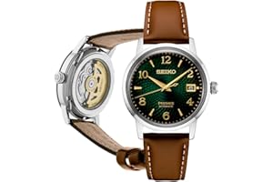 SEIKO Automatic Watch for Men - Presage Cocktail Time - Patterned with Golden Numerals and Date Calendar, 50m Water-Resistant
