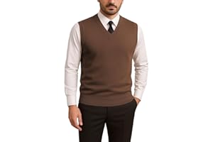 HAVYXAR Men’s V-Neck Sleeveless Sweater Vest – Solid Black Knit Vest for Men, Classic Pullover Style, Mens Sweater Vest