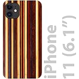 iATO iPhone 11 Case: Premium Natural Wood Cover, Military-Grade Protection, Ultra-Slim, Wireless Charging Compatible, Eco-Friendly - Multicolor Skateboard [Last Batch/Limited Edition]
