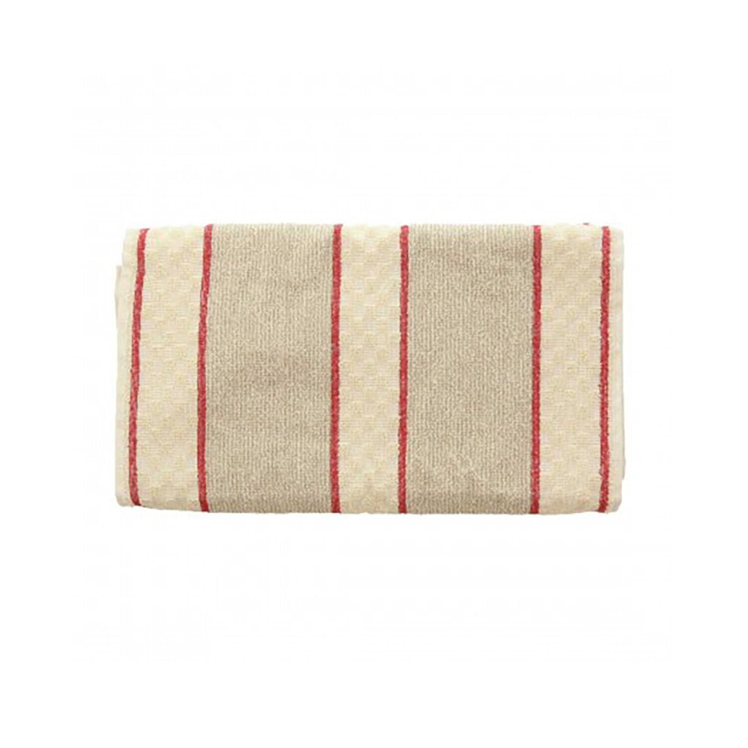 100% Cotton Traditional Terry Roller Towel - Red Stripe