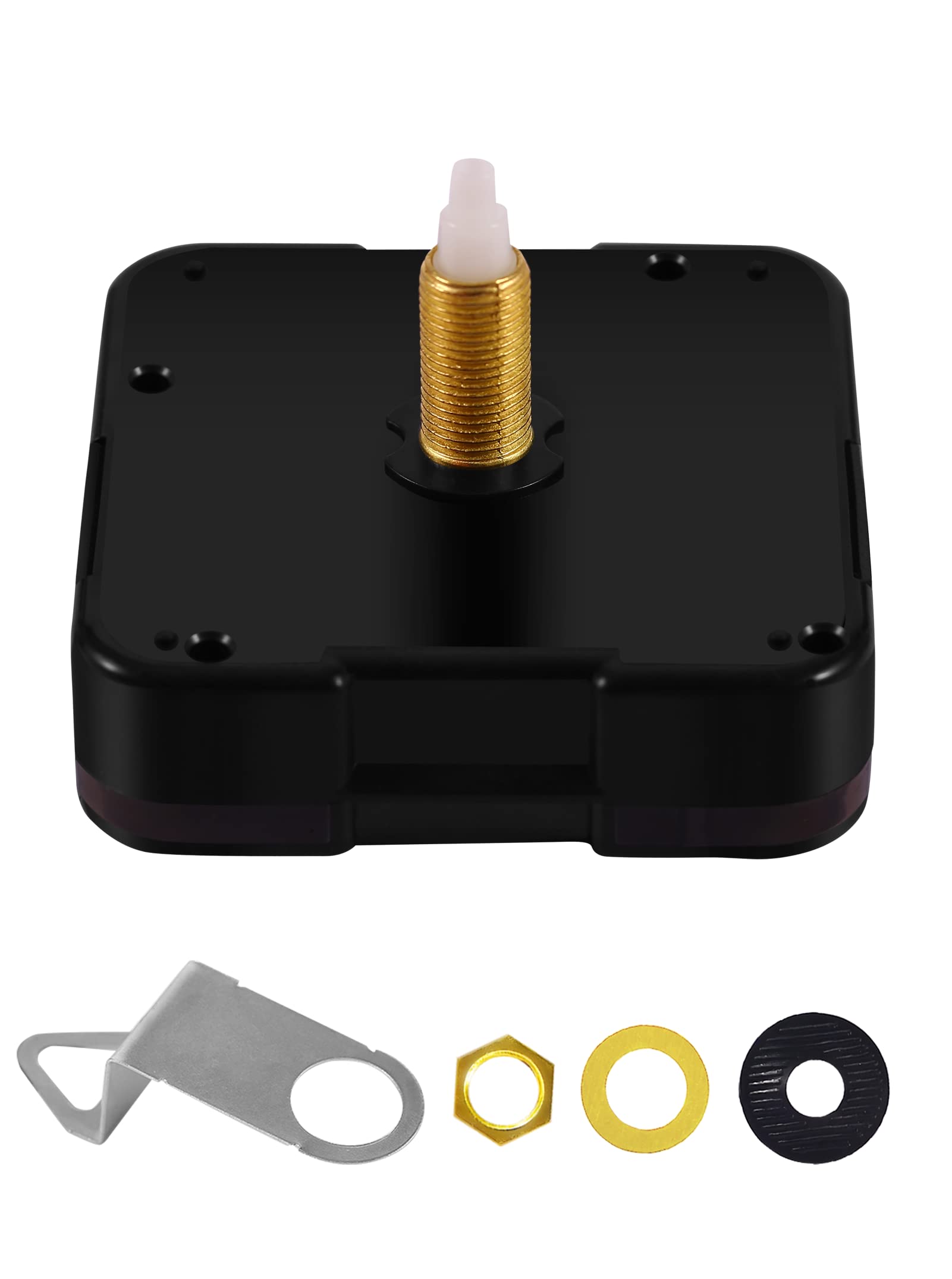 WinTaim 12888 Super Silent Sweep Clock Mechanism Movement, Quartz Wall Clock Motor Replacement Parts, 33/64 Inch Maximum Dial Thickness, Total Shaft Length: 59/64 inch, (WT-12888 Series, No Hands)