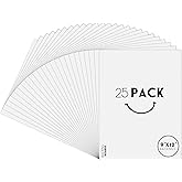 Golden State Art, 25 Pack 9x12 Bright White Backing Board for Frames, Pictures, Photos and More