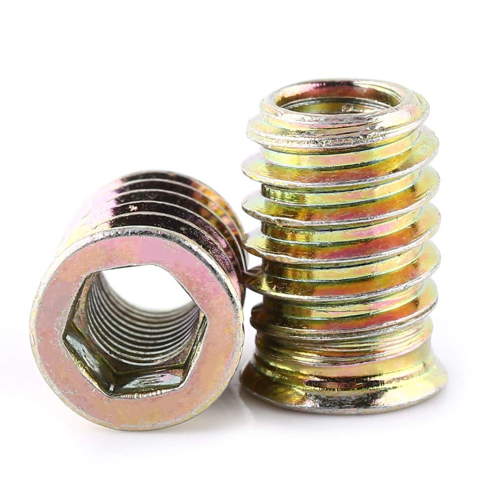 Screw-in Nut, 20pcs Carbon Steel Hex Socket Drive Insert Nuts Threaded For Wood Furniture with a hex key wrench (M8*20mm)