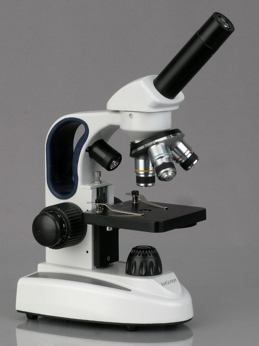 AmScope M158C2LE1 Digital Cordless Compound Monocular Microscope, WF10x and WF25x Eyepieces