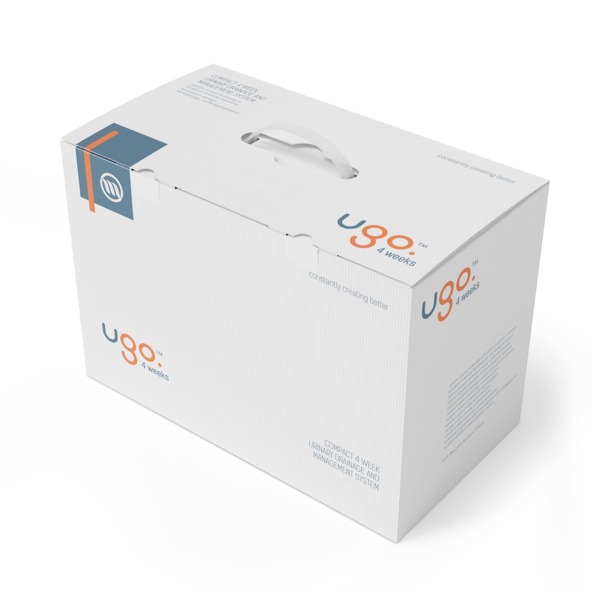 Ugo 4 Weeks – 1 Month of Urology Supplies: 4 Leg Bags, 28 Night Bags, 4 Pairs of Leg Bag Straps, 4 Catheter Clips (Ugo 1C - 500ml, Short Tube, Lever Tap Leg Bags)