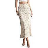 winkbay Women's Summer Floral Maxi Vacation Skirt Boho Low Rise Embroidered Going Out Skirts