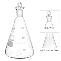 PATIKIL Erlenmeyer Flask, 1000ml 33.8oz Narrow