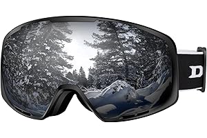 DBIO Ski Goggles - OTG UV Protection Anti fog Snow/Snowboard Goggles for Men Women Adult Youth