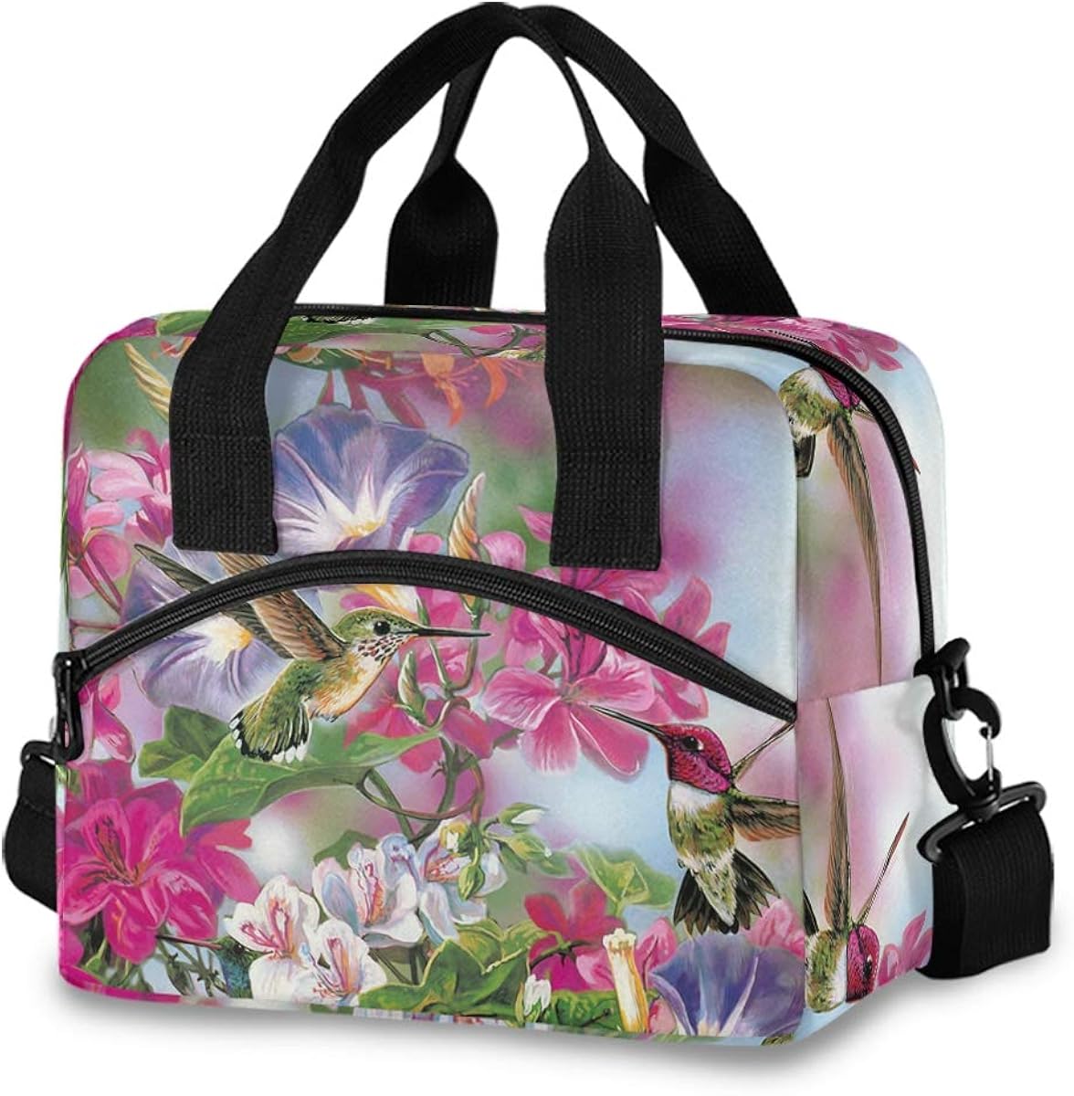Flower Birds Lunch Bags for Women Leakproof Crossbody Lunch