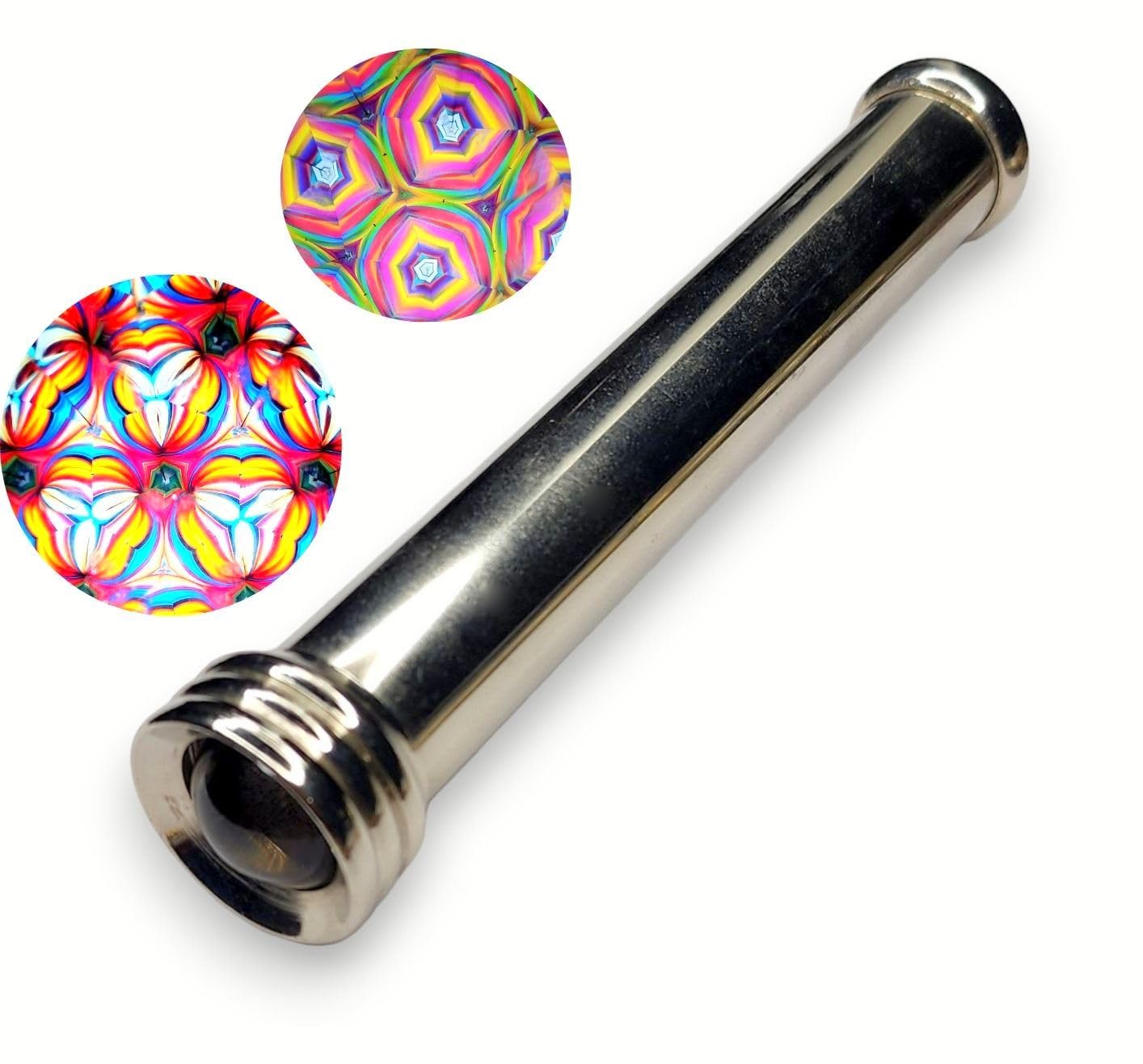 ANTIQLICIOUS Silver Kaleidoscope Handmade Brass Taleidoscope Slim Design Taleidoscope| Premium Quality Brass Kaleidoscope| Slim Elegance for Visual Wonder