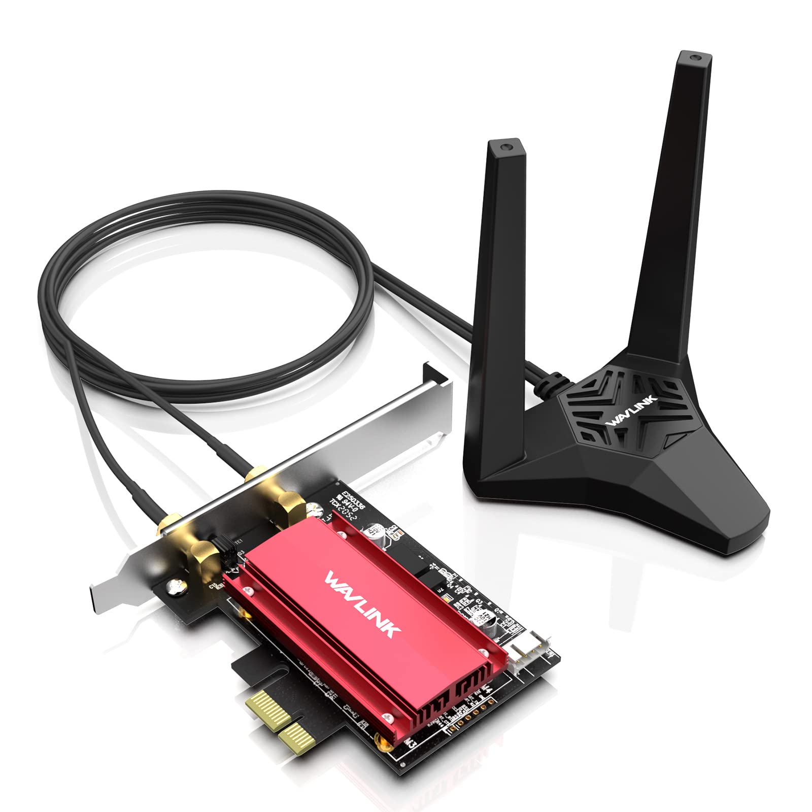 Wavlink AX3000 PCIe WiFi Adapter for PC, Next-Gen WiFi 6E Tri-Band with Bluetooth 5.2, MU-MIMO, OFDMA, Ultra-Low Latency for Desktop PC, Supports Windows 11, 10 (64bit)