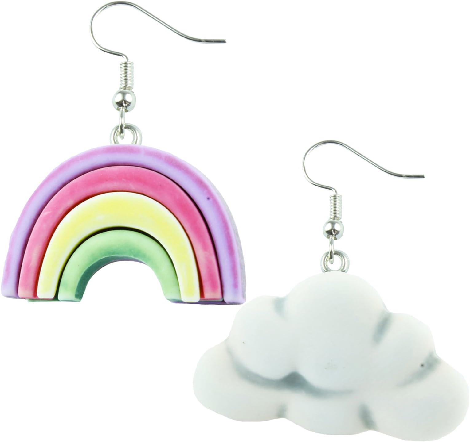 The Funky Barcode CHASE RAINBOWS RAINBOW & CLOUD MIX DANGLE EARRINGS Gift Box Available